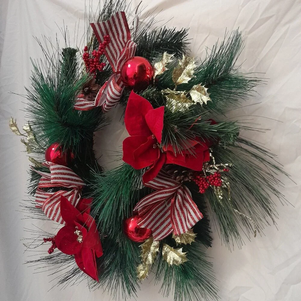 Vintage Handmade Custom Grapevine Christmas Holiday Wreath